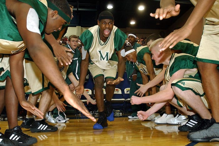 LeBron James wore the Nike LeBron 20 at St. Vincent-St. Mary's High School in Akron, Ohio.